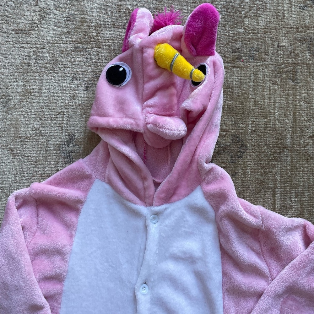 Pink and White Unicorn Onesie Pajamas - Picture 13 of 16
